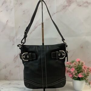 GUC Coach Elegant Black Leather Bag